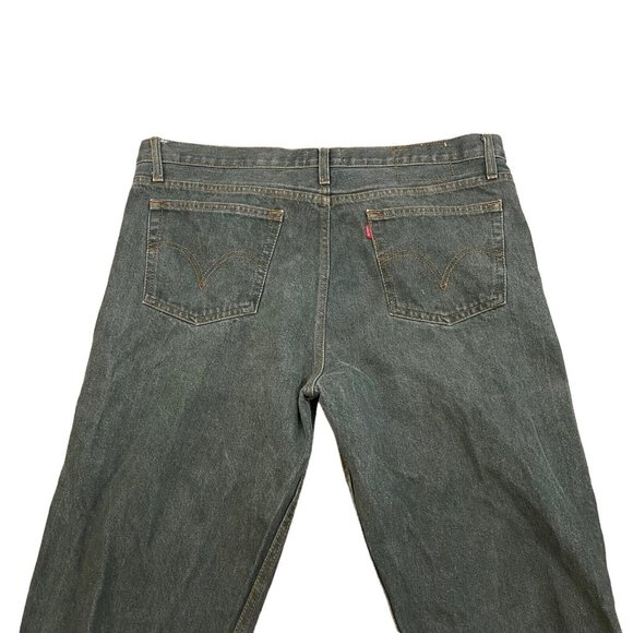 VTG LEVI'S 501 Button Fly Straight Leg Dark Green Denim 42 x 30 MADE IN THE USA‎ - Picture 10 of 15